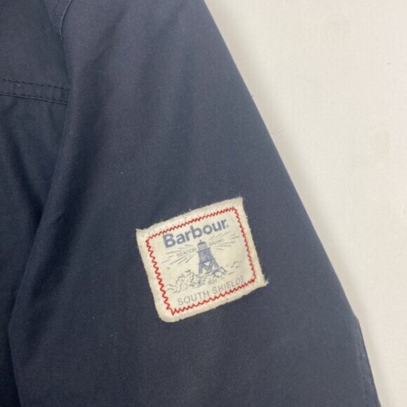 Rare Barbour x J.Crew 6 Shore Waxed Jacket Coat Navy Hooded - Picture 10 of 15